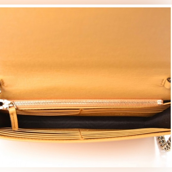 GUCCI Wallet on Chain Calfskin Medium Betty Crossbody WOC Yellow - Picture 8 of 17